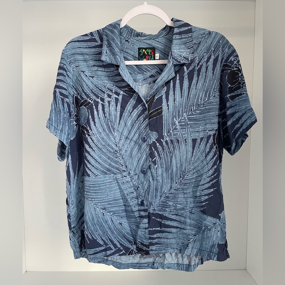 Vintage Jams World Tropical Blue Leaf Shirt